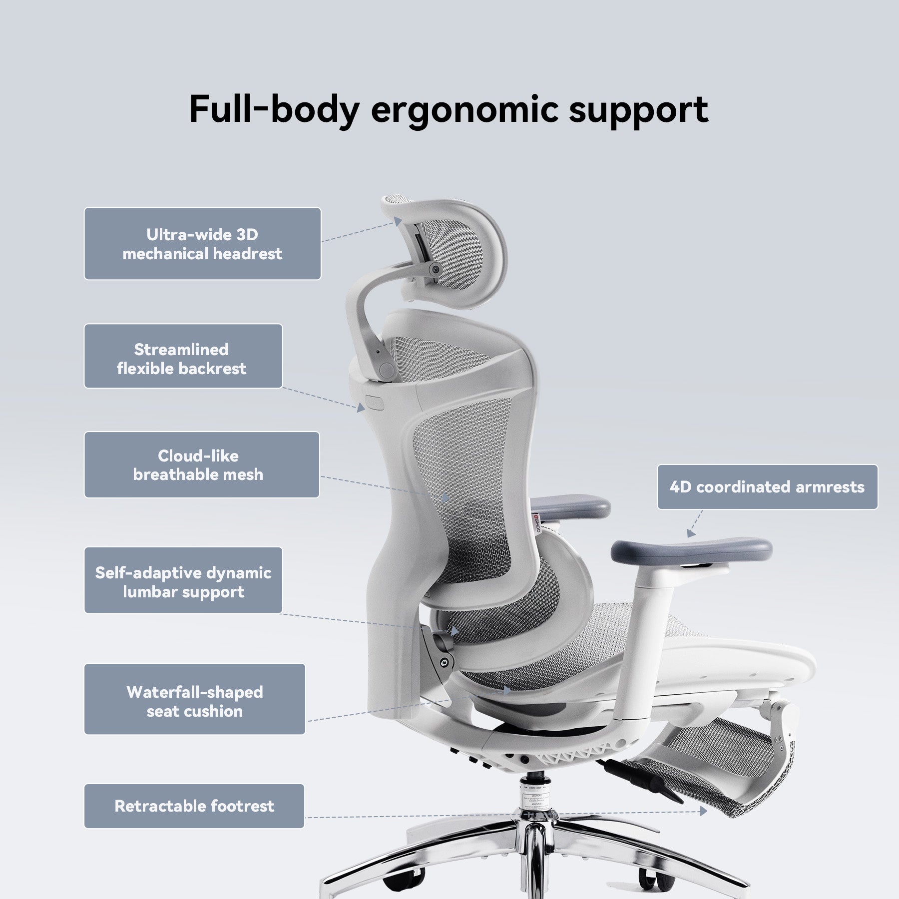 Sihoo C300 Ergonomic Office Chair - Footrest Version - Image 3